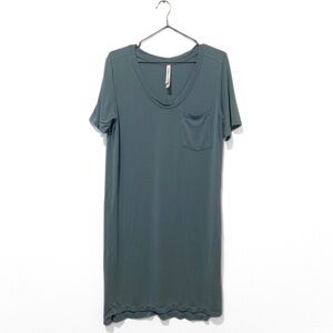 Babaton | Aritzia Blue Scoop-Neck Soft Loungewear Dress Size Small